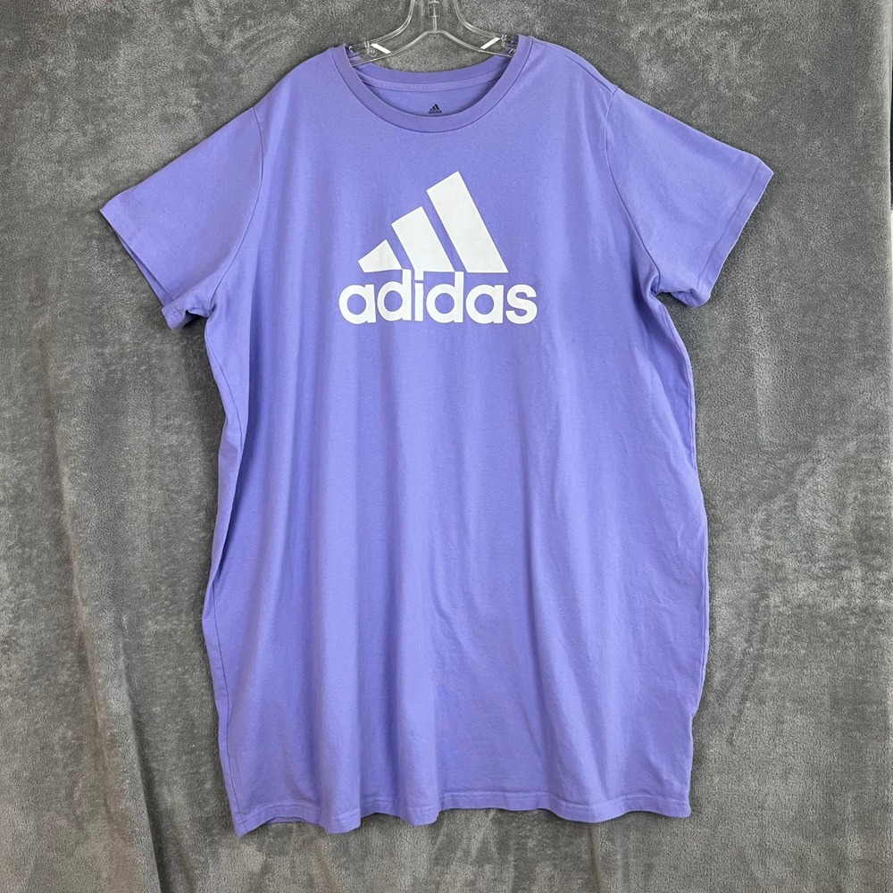 Adidas‎ Originals Oversized T-Shirt Dress Womens 3X Light Purple Loungewear
